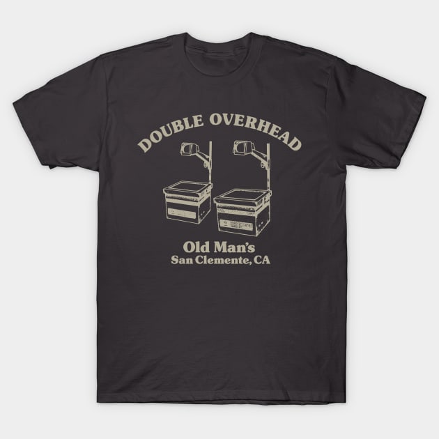 Double Overhead Old Man's, San Clemente, CA - Dark T-Shirt by Double Overhead